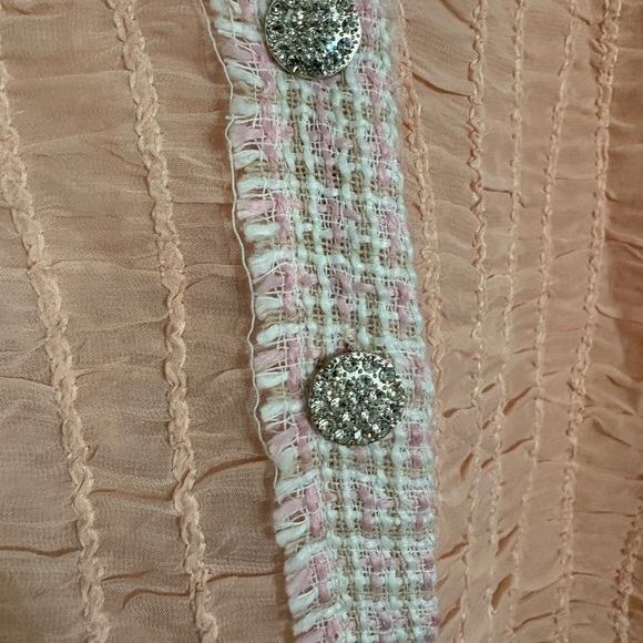 Baby Peachy Pink Tweed Ruffles
Scrunched Diamond Button Down
Size XLarge - Picture 2 of 6